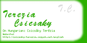 terezia csicsaky business card